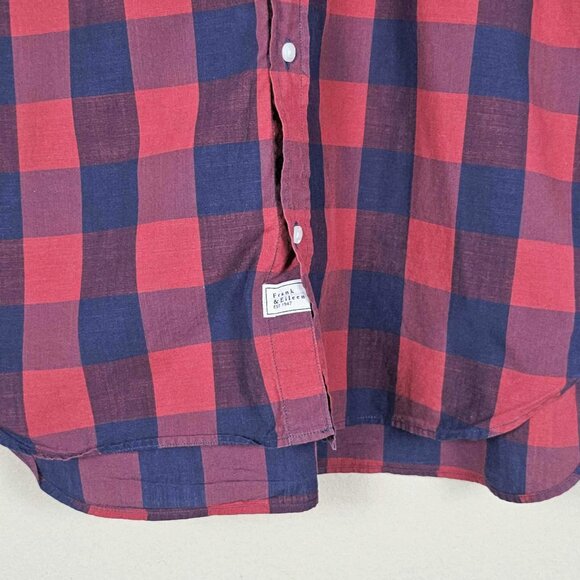Frank & Eileen 'Frank' Buffalo Plaid Cotton Shirt $248 Red and Navy Size XL - Picture 3 of 10